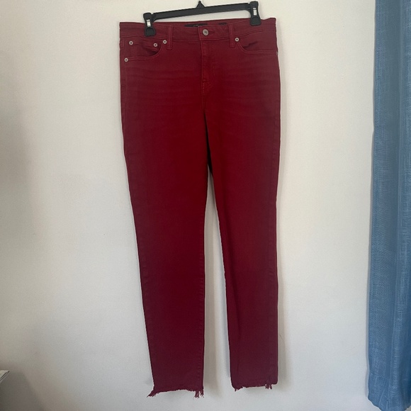 Lucky Brand Ava Skinny Red Pants 10/30 - Picture 1 of 6